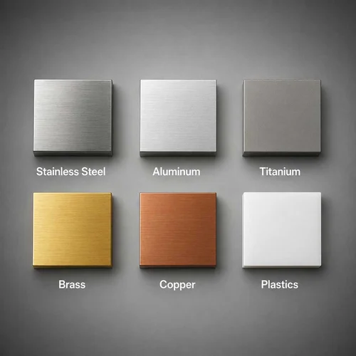 Common CNC Machining Materials samples grid