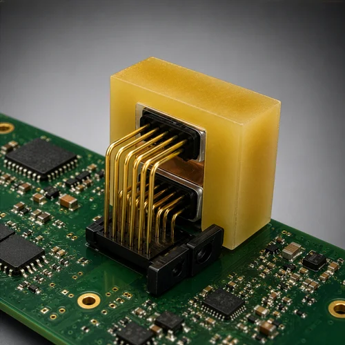 Component Masking Boot protecting connectors during conformal coating
