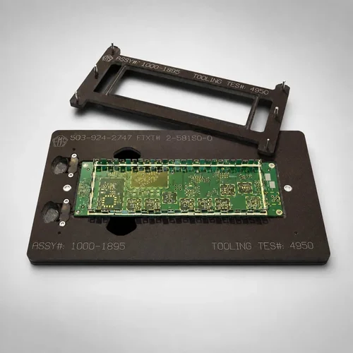 Custom-engineered SMT Process Carrier supporting a complex PCB